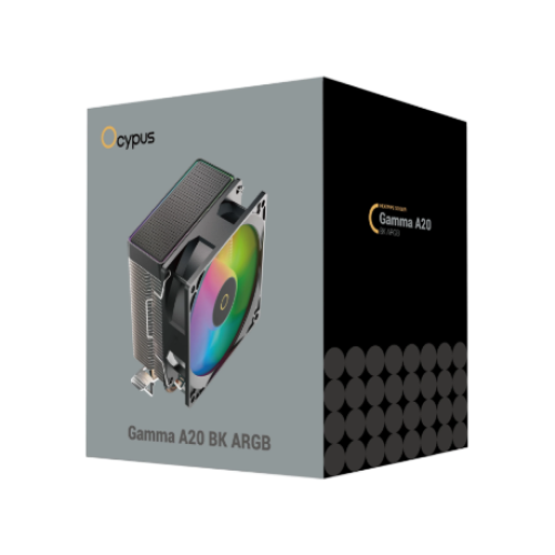 Ocypus Gamma A20 ARGB Dual Heat Pipes, 92mm Fan Small-Tower Air Cooler with ARGB Lighting (Black)