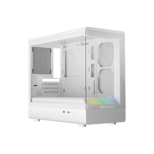 Jungle Leopard MS-01 Micro ATX Gaming – Tempered Glass, Liquid Cooling Support, Magnetic Dust Filters (White)