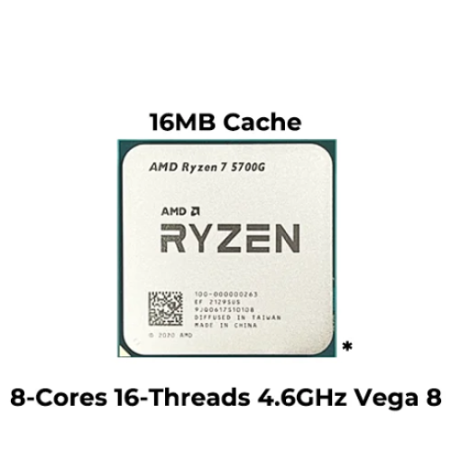 AMD Ryzen 7 5700G 8-Core 16-Thread AM4 APU with Radeon Vega 8 Graphics